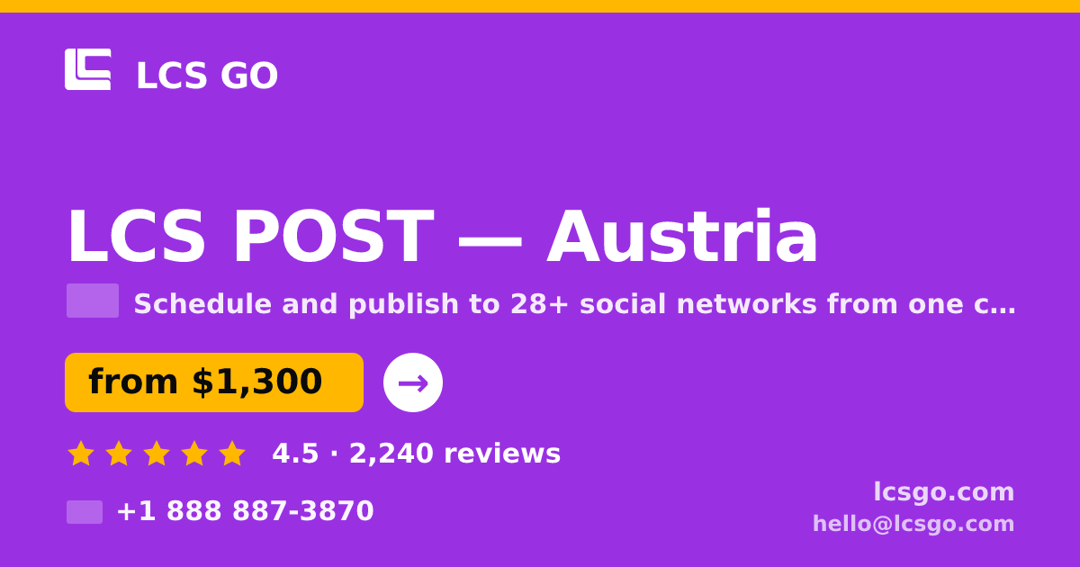 LCS POST in Linz — from $1,600/mo, rated 4.9/5 by 2796 clients. LCS GO.