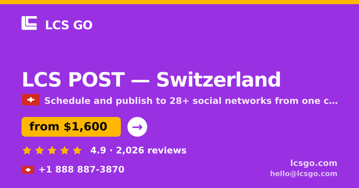 LCS POST in Geneva — from $1,800/mo, rated 5/5 by 647 clients. LCS GO.