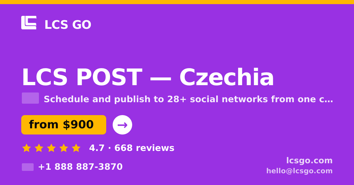 LCS POST in Czechia — from $900/mo, rated 4.7/5 by 668 clients. LCS GO.