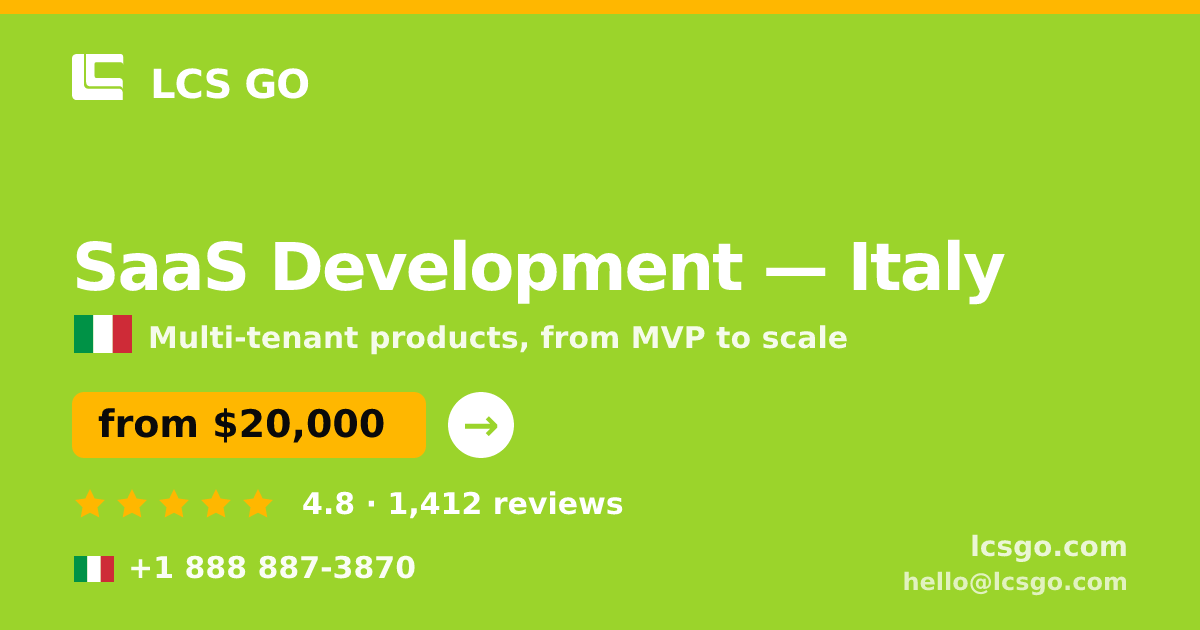 SaaS Development in Milan — from $19,500, rated 4.6/5 by 2043 clients. LCS GO.