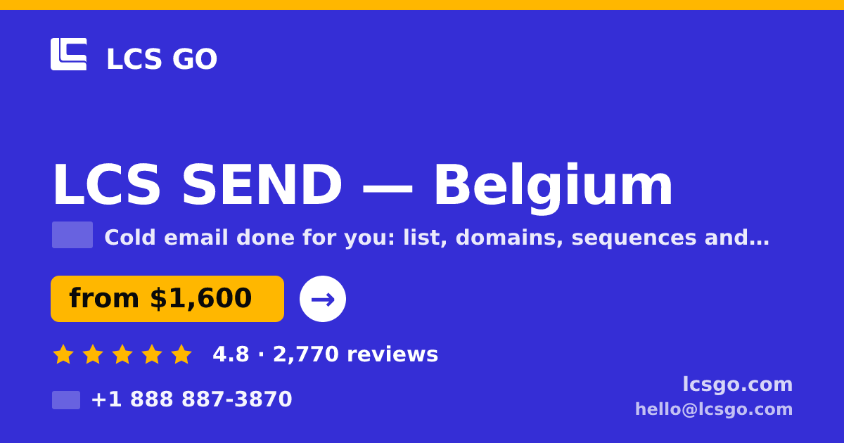 LCS SEND in Brussels — from $1,500/mo, rated 4.5/5 by 801 clients. LCS GO.
