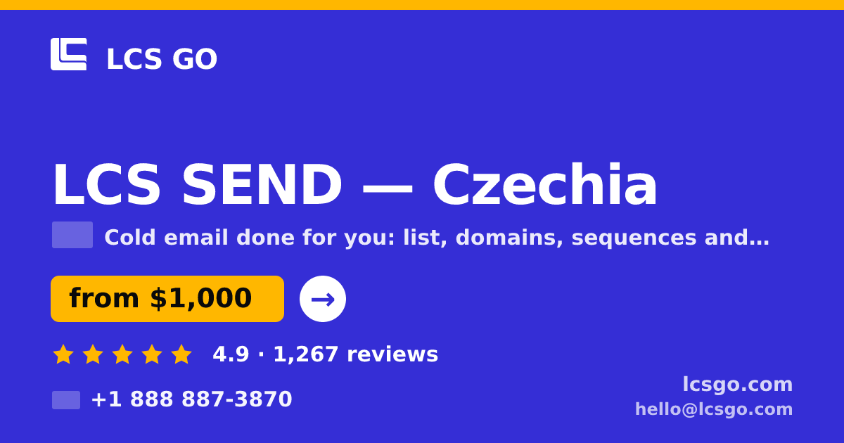 LCS SEND in Czechia — from $1,000/mo, rated 4.9/5 by 1267 clients. LCS GO.