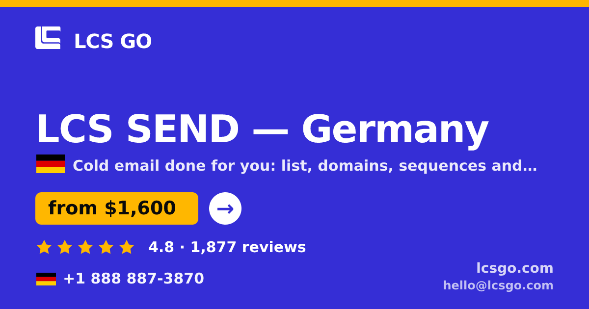 LCS SEND in Germany — from $1,600/mo, rated 4.8/5 by 1877 clients. LCS GO.