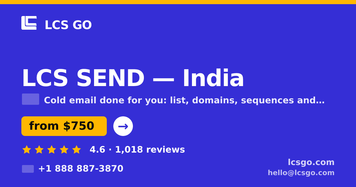 LCS SEND in India — from $750/mo, rated 4.6/5 by 1018 clients. LCS GO.