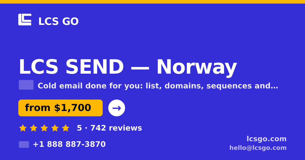 LCS SEND in Norway — from $1,700/mo, rated 5/5 by 742 clients. LCS GO.