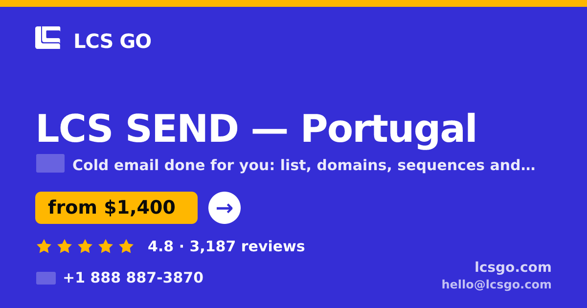 LCS SEND in Lisbon — from $1,100/mo, rated 4.5/5 by 3027 clients. LCS GO.