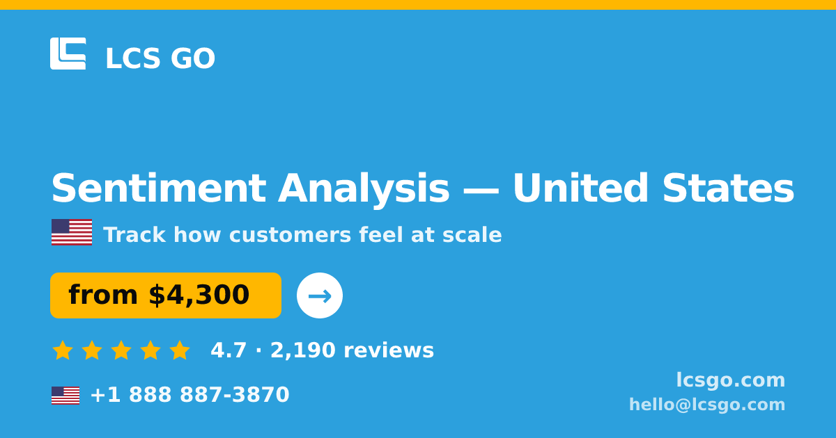 Sentiment Analysis in Seattle — from $5,600, rated 5/5 by 2104 clients. LCS GO.