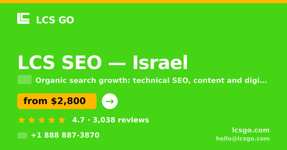 LCS SEO in Jerusalem — from $2,300/mo, rated 4.8/5 by 354 clients. LCS GO.