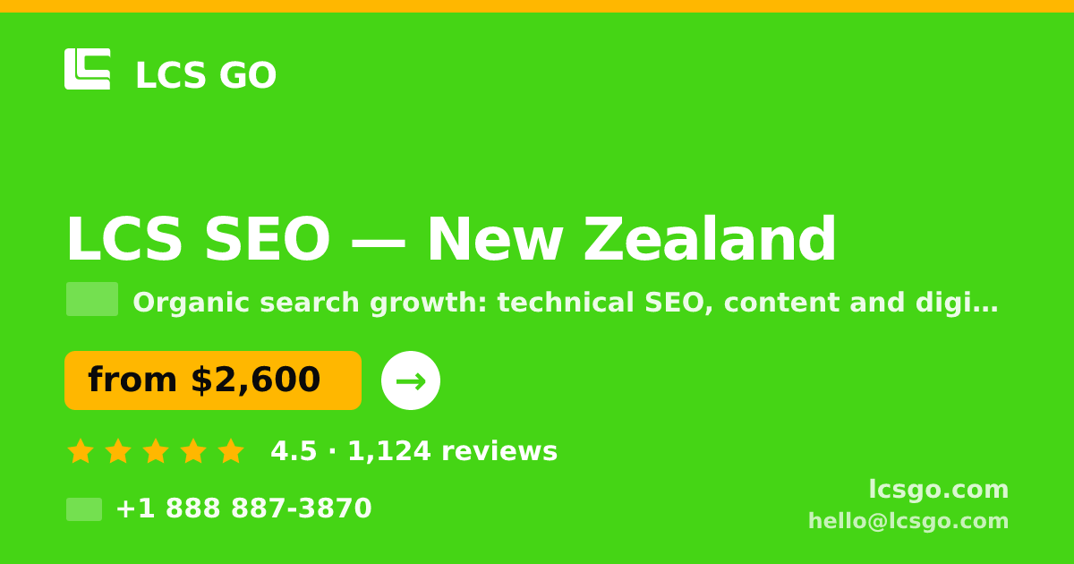 LCS SEO in Auckland — from $2,700/mo, rated 4.7/5 by 1986 clients. LCS GO.