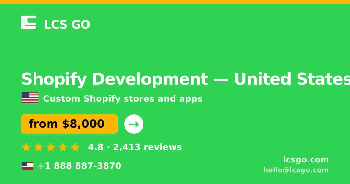 Shopify Development in Boston — from $8,900, rated 4.8/5 by 3215 clients. LCS GO.