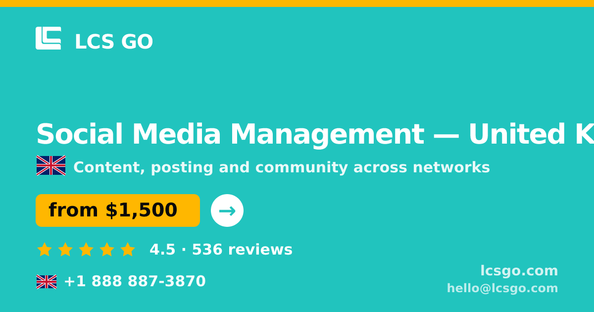 Social Media Management in Liverpool — from $1,100/mo, rated 4.6/5 by 801 clients. LCS GO.