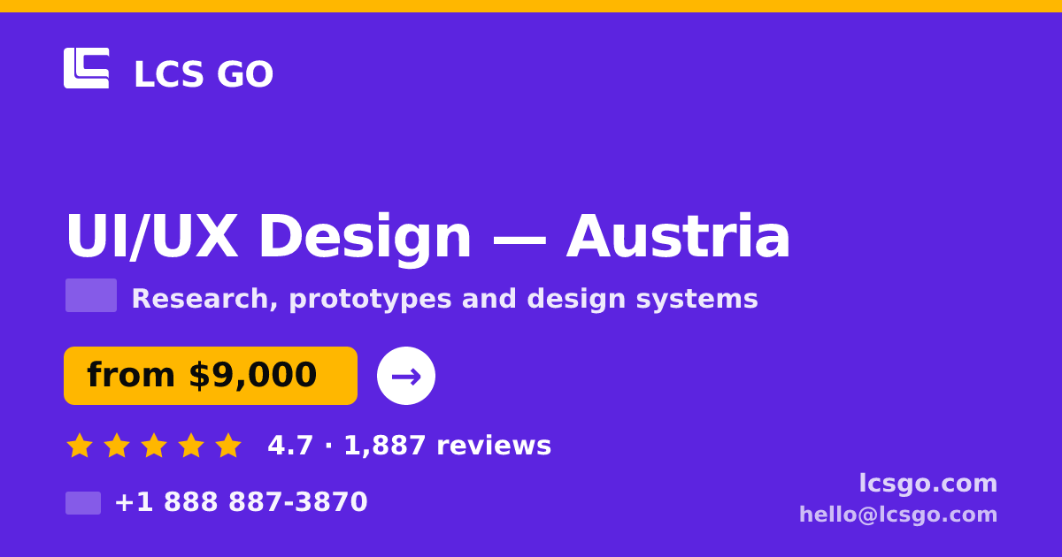 UI/UX Design in Graz — from $7,400, rated 5/5 by 1830 clients. LCS GO.