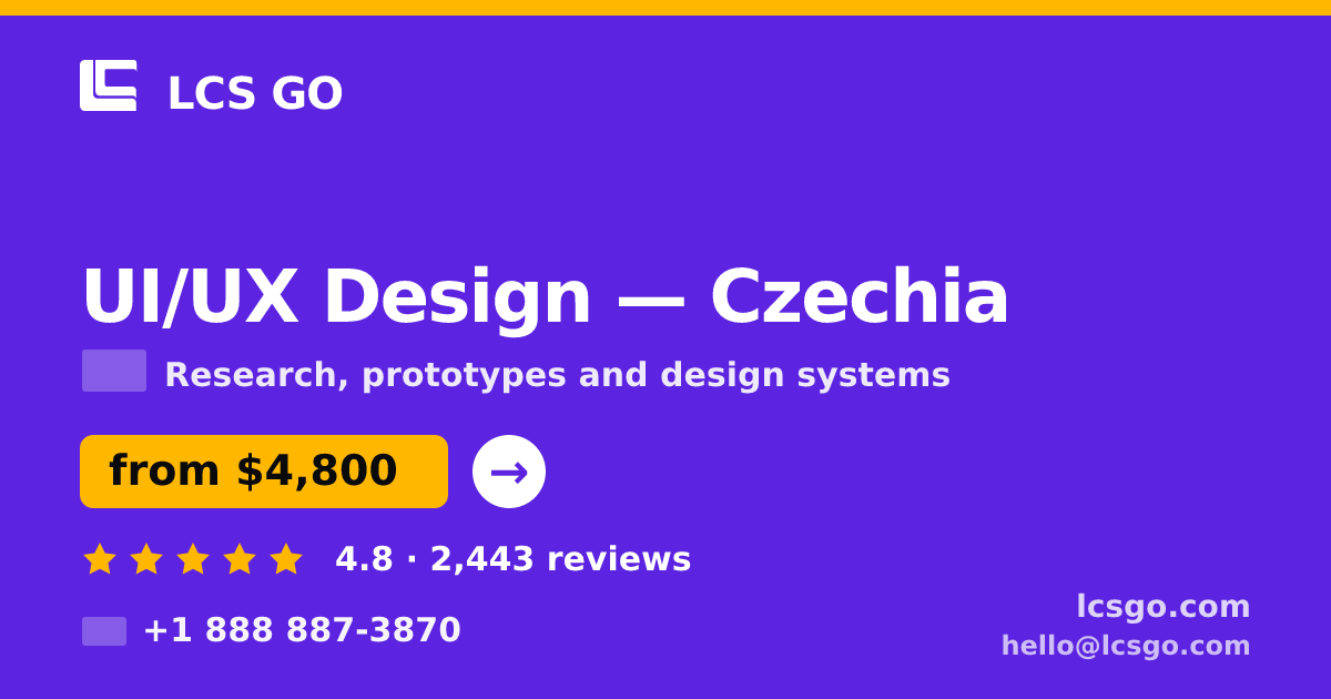 UI/UX Design in Czechia — from $4,800, rated 4.8/5 by 2443 clients. LCS GO.