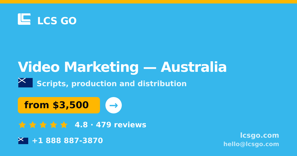 Video Marketing in Australia — from $3,500, rated 4.8/5 by 479 clients. LCS GO.