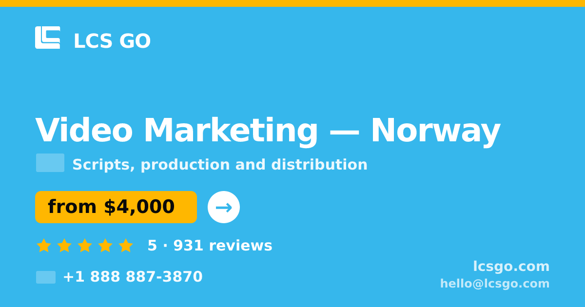Video Marketing in Norway — from $4,000, rated 5/5 by 931 clients. LCS GO.
