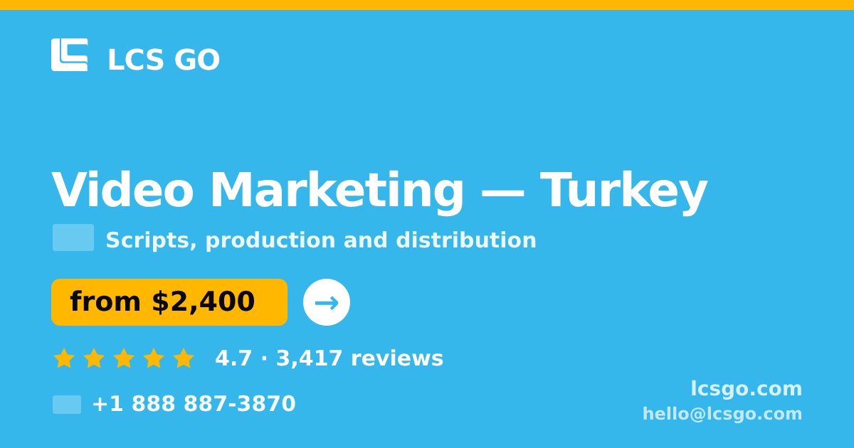 Video Marketing in Turkey — from $2,400, rated 4.7/5 by 3417 clients. LCS GO.