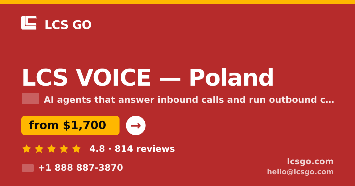 LCS VOICE in Poland — from $1,700/mo, rated 4.8/5 by 814 clients. LCS GO.