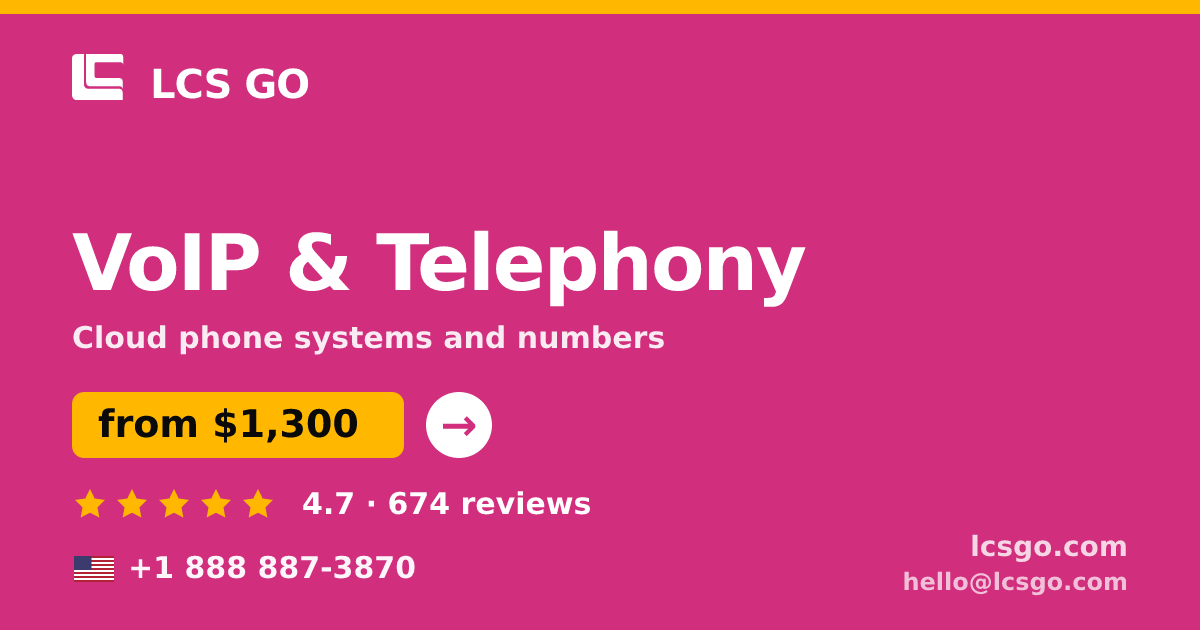 VoIP & Telephony in the USA — from $1,300/mo, rated 4.7/5 by 674 clients. LCS GO.