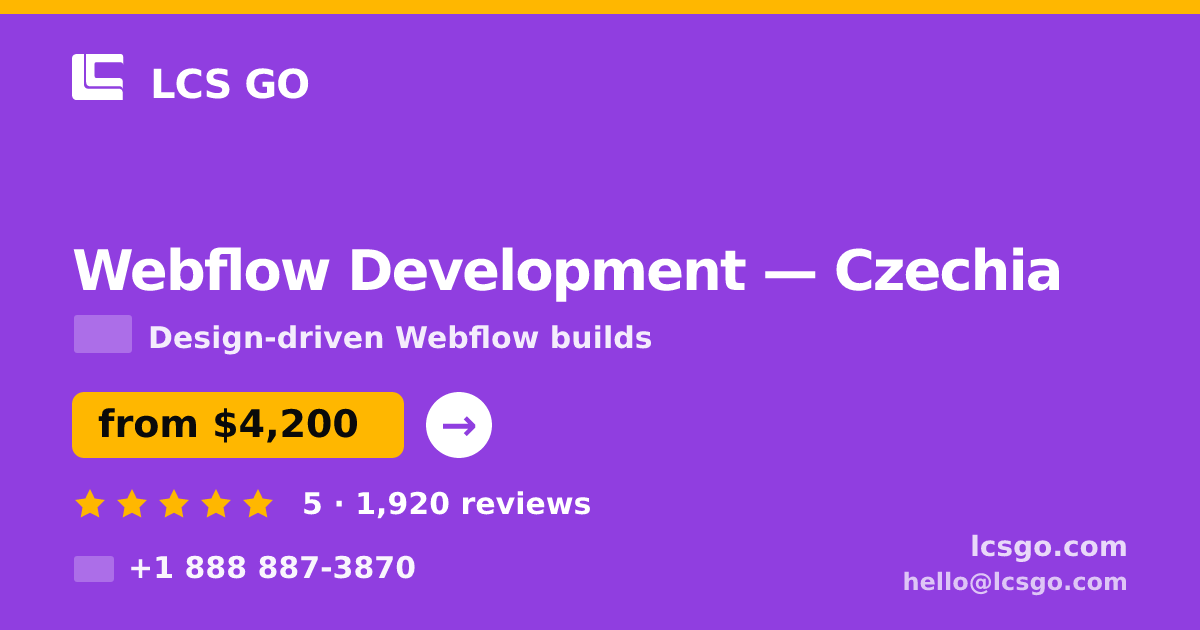 Webflow Development in Czechia — from $4,200, rated 5/5 by 1920 clients. LCS GO.