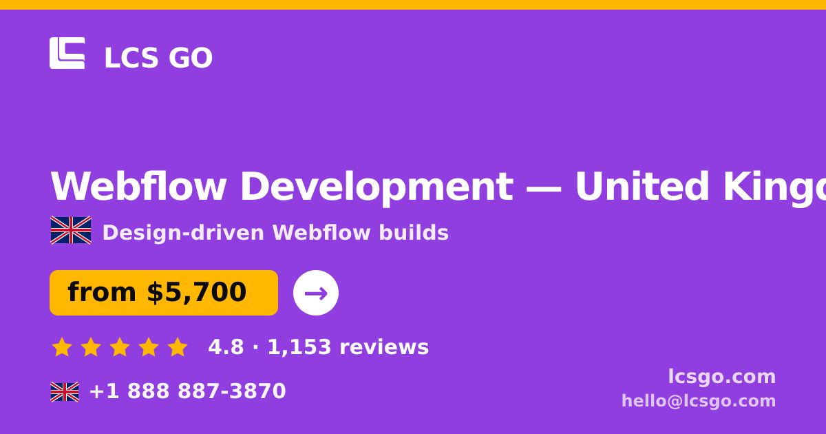 Webflow Development in Liverpool — from $4,700, rated 4.6/5 by 1442 clients. LCS GO.