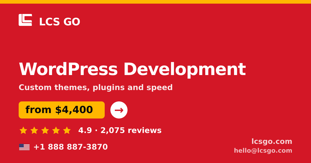 WordPress Development in the USA — from $4,400, rated 4.9/5 by 2075 clients. LCS GO.